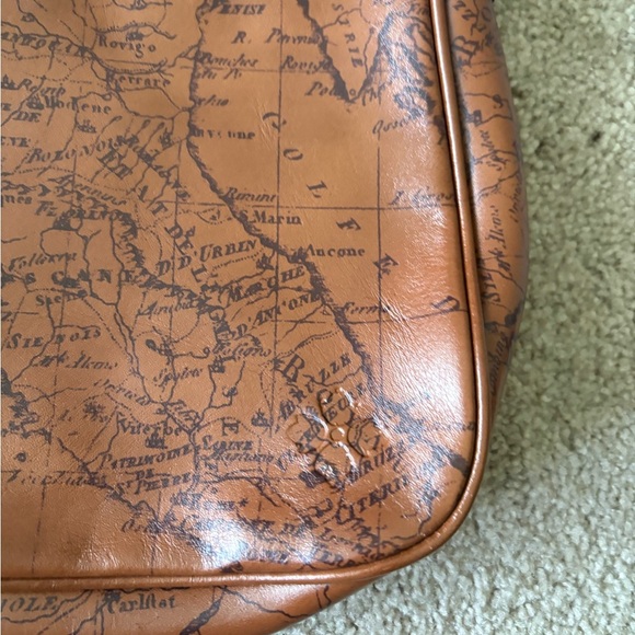Patricia Nash Map Print Leather Crossbody Bag Brown Vintage Adjustable purse - Picture 11 of 16